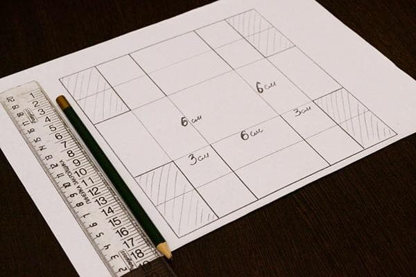 Diagramme de modèle pour boîte-cadeau