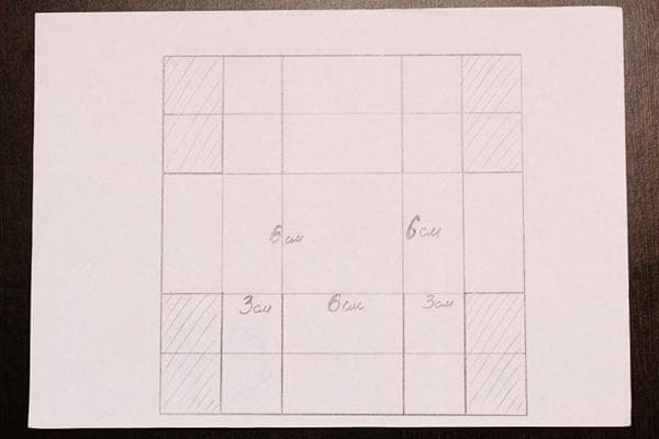 Schéma de découpe de la boîte