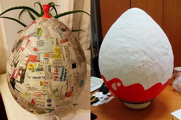 Master class grande surprise kinder en papier mâché