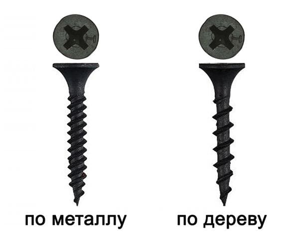 Vis noires pour métal et bois