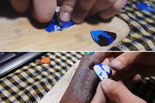 Poncer des pics faits maison avec du papier de verre