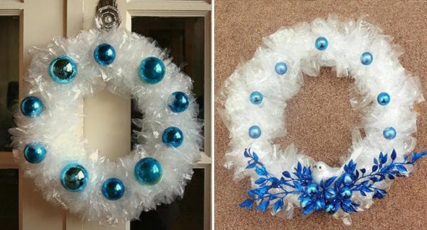 Couronnes du Nouvel An en sacs transparents