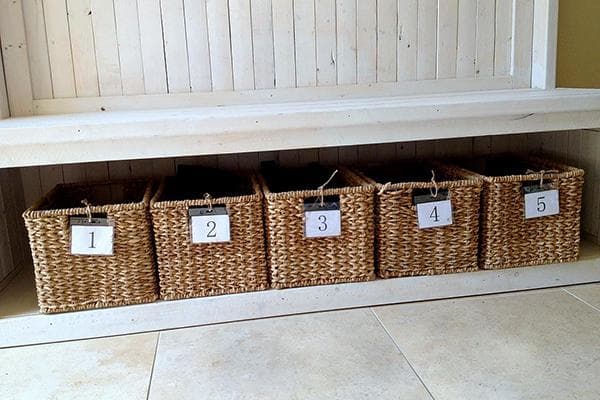 Paniers en osier pour ranger les chaussures