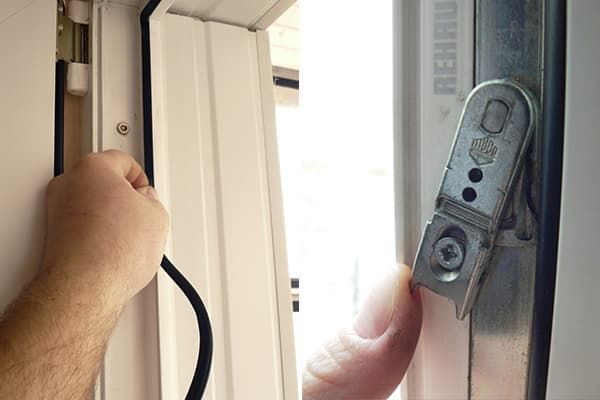 Scellant et ferrures pour fenêtres en plastique