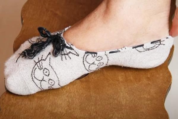 Empreinte réalisée à partir d'une chaussette