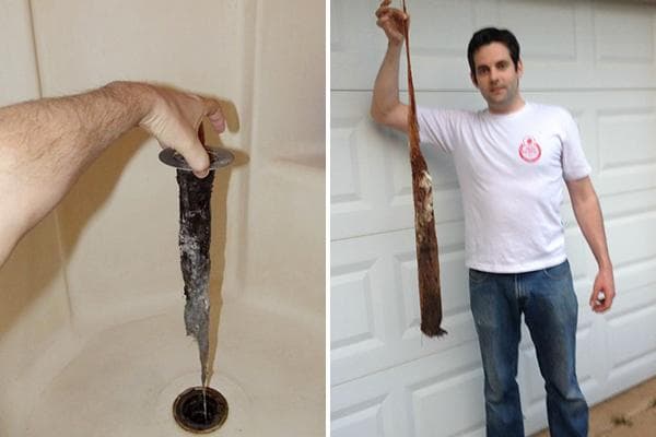 Cheveux récupérés dans les égouts