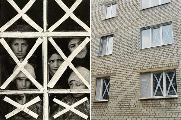 Fenêtres collées en travers