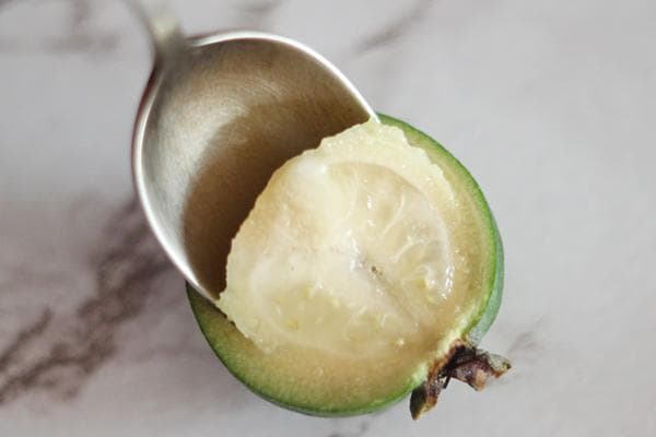 Feijoa se mange avec une cuillère