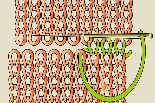 Modèle de couture invisible pour les articles tricotés