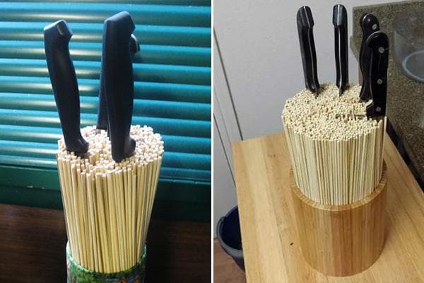 Porte-couteau en bâtonnets de sushi