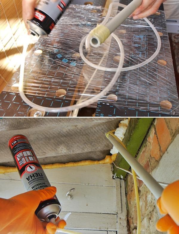 Dispositif d'utilisation de mousse polyuréthane sous toiture