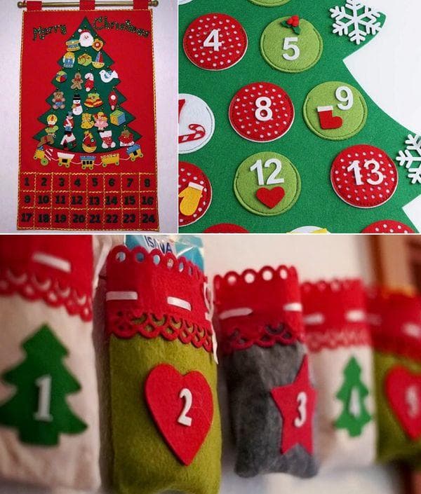 Calendrier de l'Avent en feutre