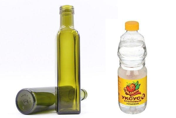 Bouteilles et vinaigre