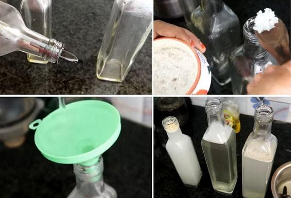 Nettoyer les bouteilles avec de la farine