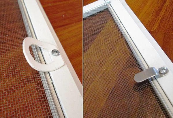 Forme de poignée pour moustiquaire