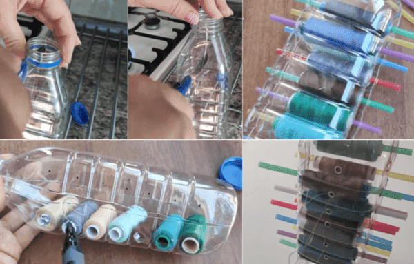 Organisateur fabriqué à partir d'une bouteille en plastique