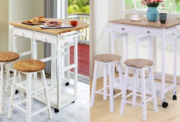 Tables sur roulettes pour la cuisine