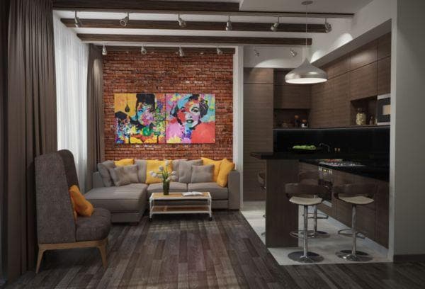 Intérieur de style loft branché.