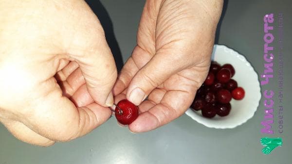 enlever les graines des baies avec une épingle