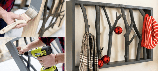 Cintre composé de lattes et de branches noueuses 2