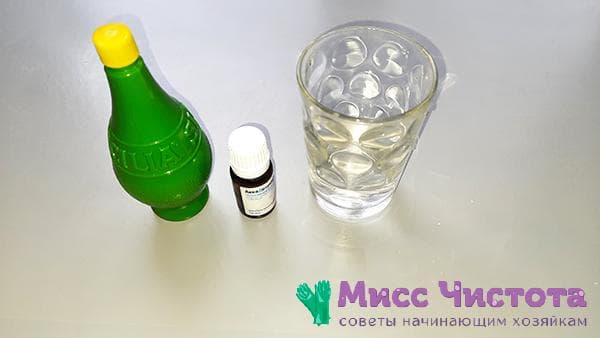 huile et verre d'eau