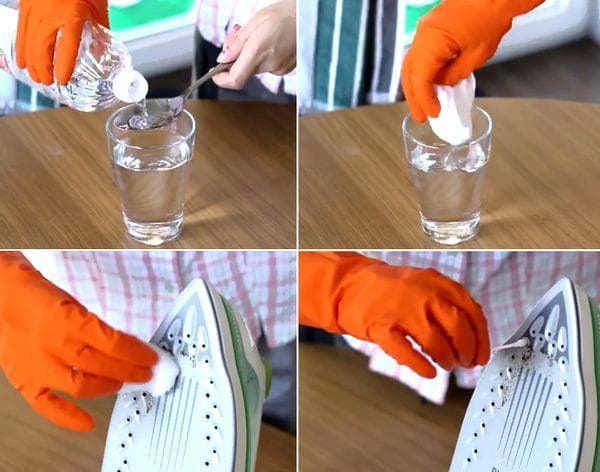 Nettoyer la semelle du fer avec du vinaigre