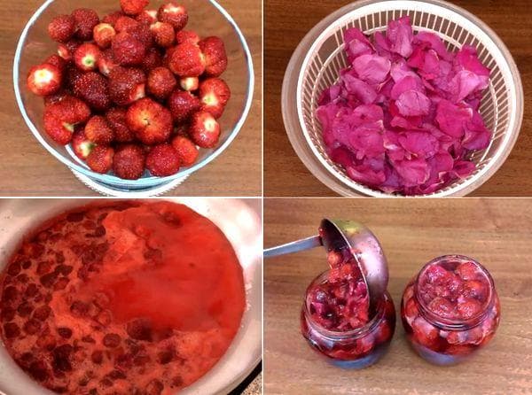 Confiture de fraises aux roses