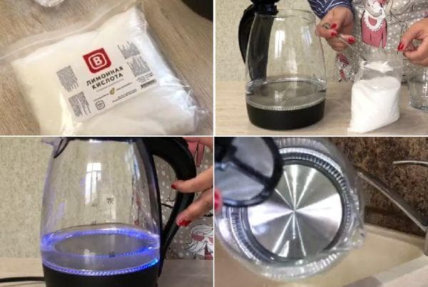 Nettoyer la bouilloire avec de l'acide citrique