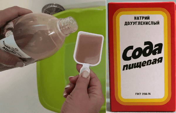 Soda et savon liquide