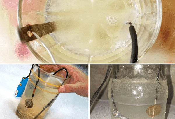 Nettoyage des pièces de cuivre en électrolyse