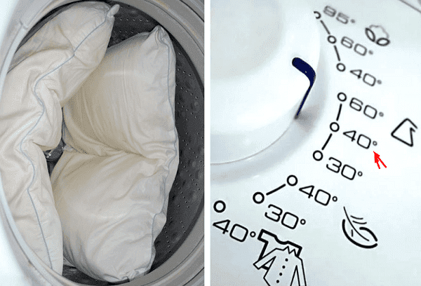 Lavage des oreillers à 40 degrés