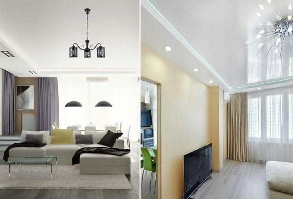 Plafonds tendus de différents types