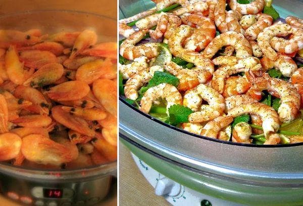 Crevettes à la vapeur