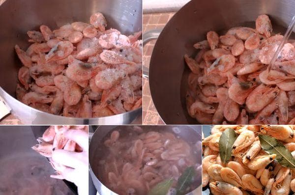 Crevettes non décortiquées surgelées pour salade