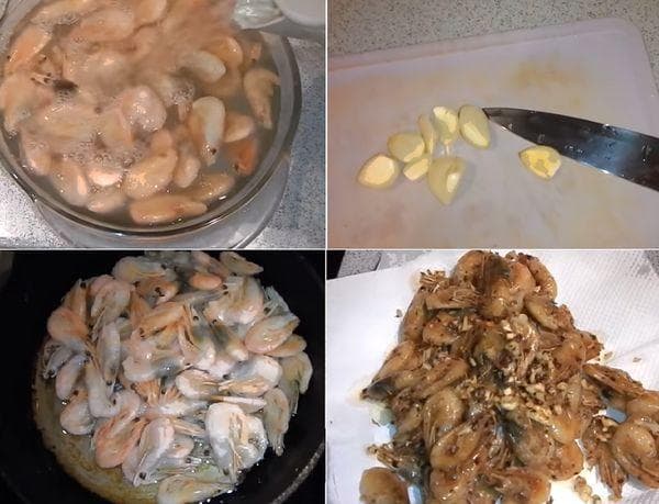 Crevettes frites à l'ail