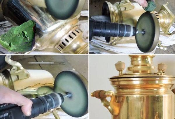 Nettoyer un samovar avec de la pâte de Goya