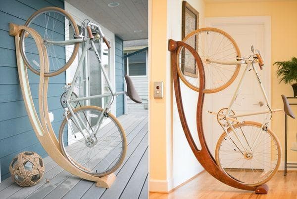 Porte-vélos en bois ajouré