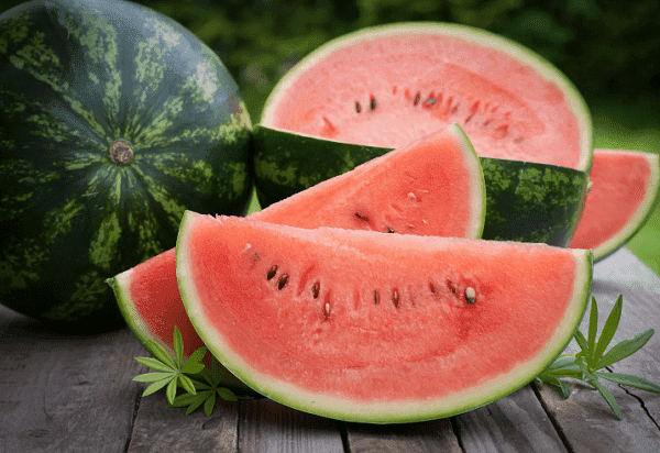 Pastèque en coupe