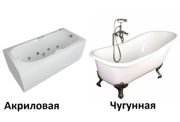 Baignoires - acrylique et fonte