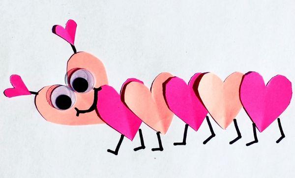 Chenille faite de coeurs