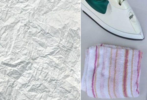 Serviette et fer à repasser