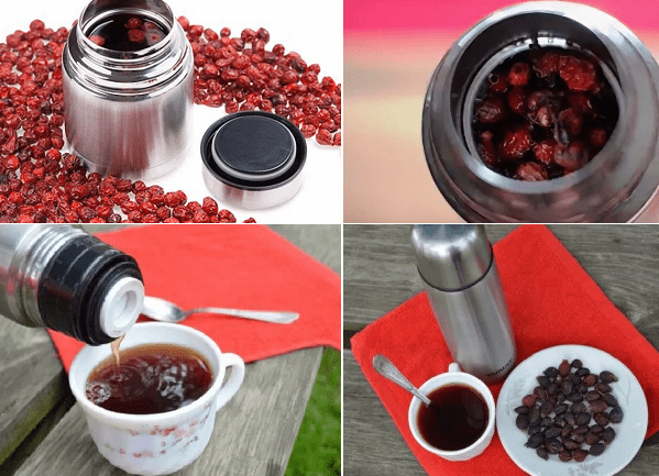 Préparer des fruits d'aubépine dans un thermos