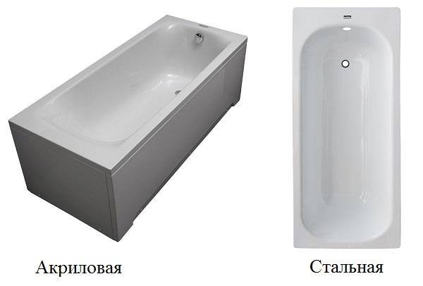 Baignoire acrylique et acier