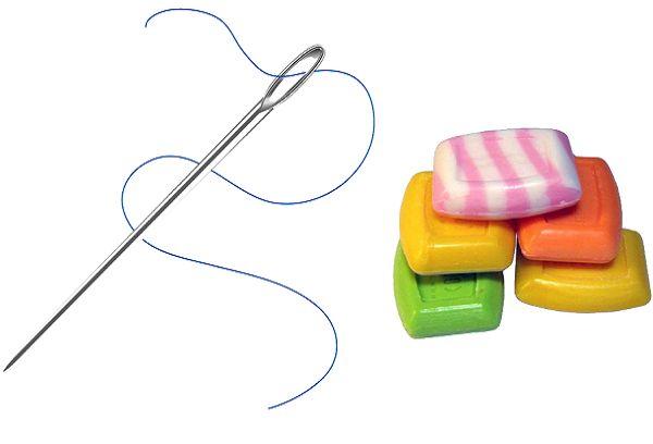 Aiguille, fil et savon
