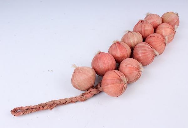 Tisser des tresses d'oignons