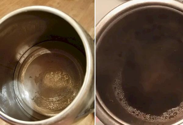 Marc de café pour nettoyer la bouilloire