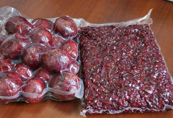 Betteraves bouillies sous vide