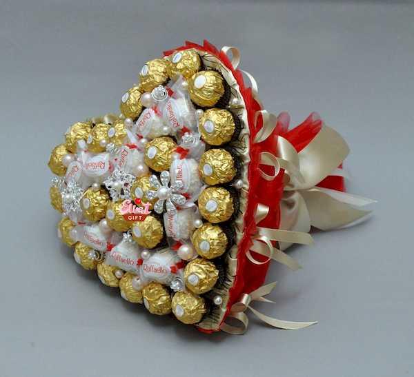 Spectaculaire bouquet doux coeur