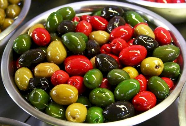 Olives multicolores