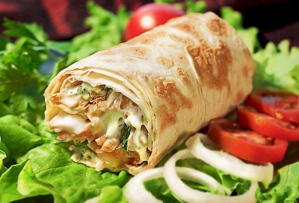 Shawarma en lavash fin